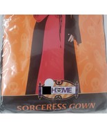 NEW Adult Women Halloween Costume, LONG SORCERESS GOWN WITH HOOD, RED &amp; ... - £19.73 GBP