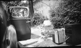 1940 DePauw University Move In Day Luggage, Sedan Photo B&amp;W Negative - £2.74 GBP
