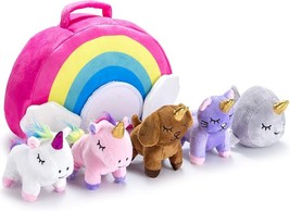 Stuffed Toy Unicorn Animal Set – Set of 5 Stuff Toys for Toddlers - Rainbow Bag - £20.08 GBP