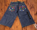 Vtg NWT Sz 32 Koman Denim Blue Jeans Shorts Embellished Pockets Y2K Hip Hop - $45.54