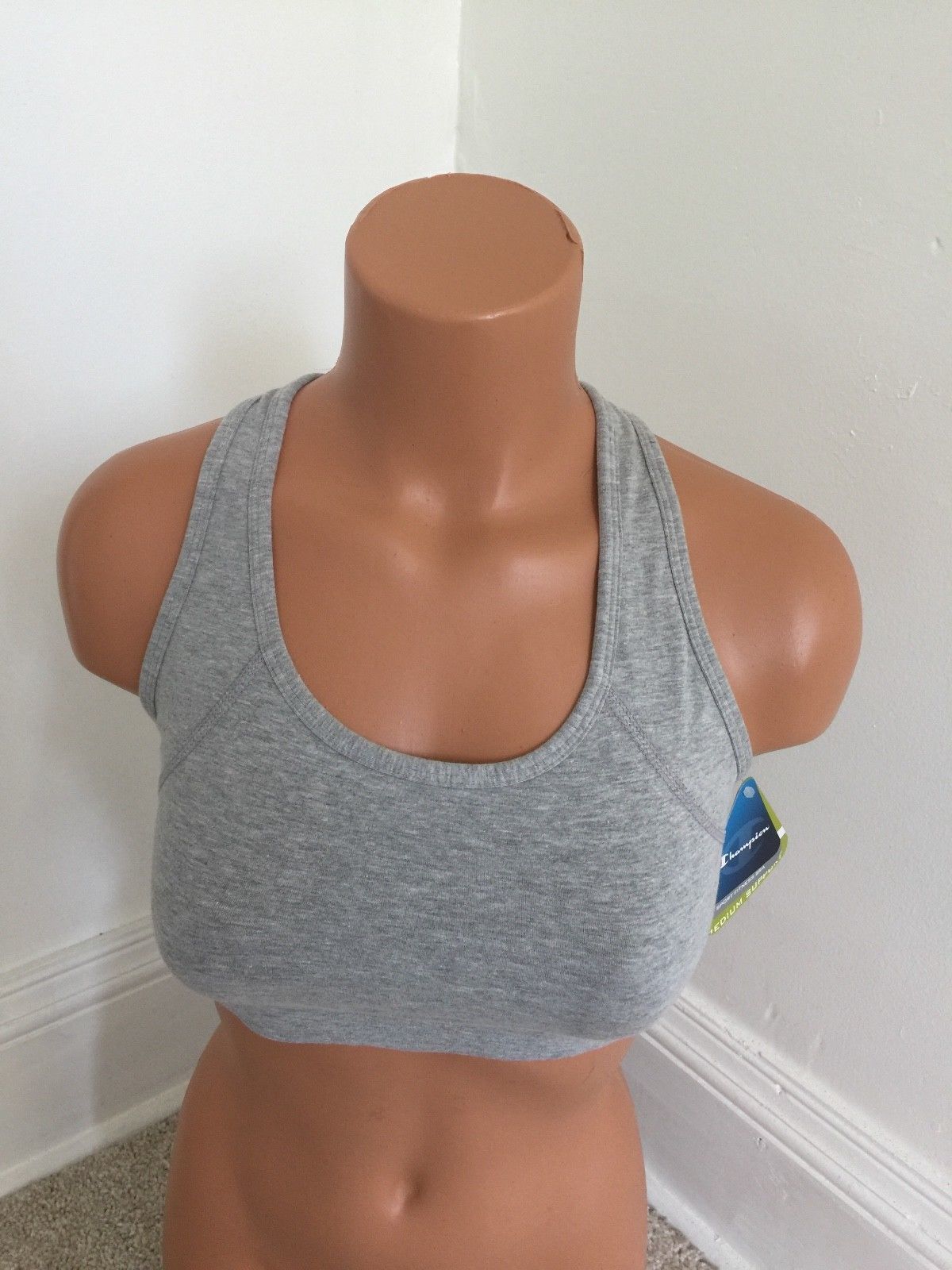 NWT Champion 6995 Woman's Medium Support Sports Fitness Bra Racerback Gray S M L - $14.95