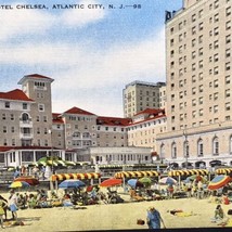 Hotel Chelsea Atlantic City New Jersey Vintage Postcard Linen Boardwalk - £10.01 GBP