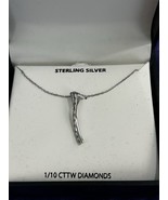 Sterling Silver 1/10 CCTW Diamond Linear Dangle 18” Necklace - $39.59