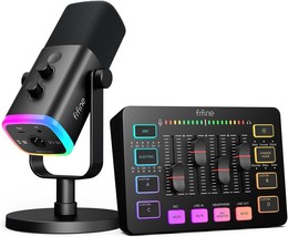 Fifine Gaming Equipment Bundle, Dynamic Xlr/Usb Gaming Microphone, Ampligame Ks5 - £98.64 GBP