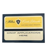 Vintage Hilton Carte Blanche Credit Card Application Blue Yellow Tin Box... - $45.50