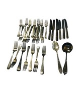 Old Silverplate Vintage Flatware Lot Silverware Knives Forks &amp; Spoons 28... - £27.18 GBP