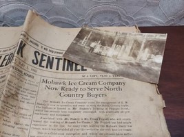 Old Photo Postcard &amp; Newspaper About MOHAWK ICE CREAM Colebrook New Hamp... - £29.13 GBP