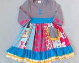 NEW Girls Boutique Multi Print Long Sleeve Ruffle Dress 5-6 - $12.99