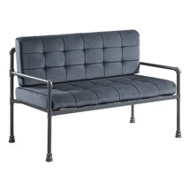 Brantley 51&quot; Loveseat, Gray Velvet &amp; Sandy Gray Finish - $11,467.89 MXN
