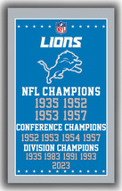 Detroit LIONS Football Fan Commemorative Flag 90x150cm 3x5ft Victory datesBanner - $14.55