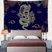 Tapestry Wall Hanging Large Psychedelic Home Decor Bedroom Chinese Dragon Black - £31.88 GBP