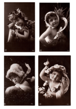4 seasons vines Vintage Original 1900s Children Postcard Cherished Memories - £36.95 GBP