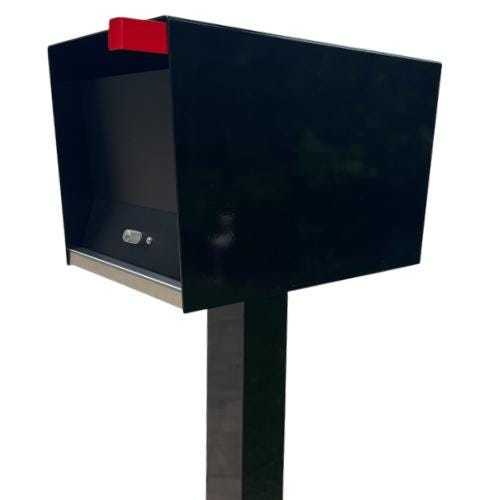Quick-Ship UpTown Box in Black , ships in 1 to 2 Days, post mounted Mailbox - $395.00