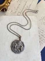 Vintage Christian Silver Plated Pendant Jesus Chain Necklace Sterling Si... - $200.00