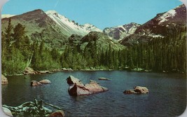 Bear Lake with Longs Peak and Glacier Gorge in Background CO Postcard PC553 - £3.85 GBP