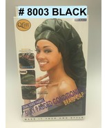 QFITT DUAL SIDED FABRIC SILKY PADDED CONDITIONING BRAID CAP #8003 BLACK - $3.99