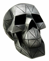 Cyborg Geometric Vector Matrix Polygon Silver Skull Decorative Figurine 6.75&quot;L - £24.71 GBP