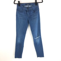 J Brand Womens Jeans Skinny Leg Low Dark Wash Distressed Stretch 25 - £11.44 GBP