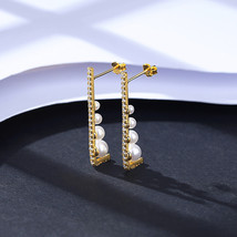 Jewelry 925 Tremella Ring Micro Zircon Pearl Earrings Female Celebrity - £23.55 GBP