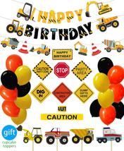 Construction Birthday Party Supplies Dump Truck Party Decorations Kits S... - $25.47