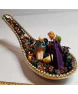 Vintage Christmas Miniature Plastic Nativity Figures Set into a PORCELAI... - £14.80 GBP