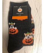 Unisex Charcoal Gray Halloween Crew Socks size 4-10 All Over Print Pumpk... - $4.99