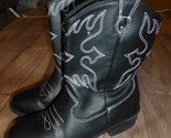 Wonder Nation Girls Black Cowboy Boots Size 2 - £8.78 GBP