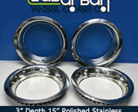 1515D3 CHEVY GM 3&quot; DEPTH STEEL 15x8 RALLY WHEEL TRIM RINGS BEAUTY RINGS ... - £94.34 GBP