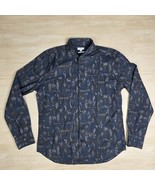 Reiss Men’s Slim Fit Button Up Shirt Floral Blue Men&#39;s Size Large - $1,143.89 MXN
