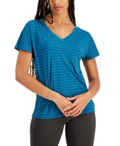 allbrand365 designer Womens Activewear Shadow-Stripe T-Shirt,Zen Teal,X-... - £16.18 GBP