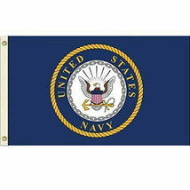 United States Navy Flag USN Emblem Banner US Military Pennant New 3x5 100D - £14.43 GBP