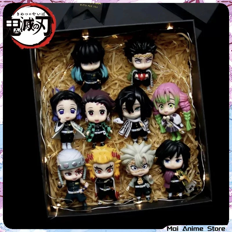 5/10pcs Anime Demon Slayer Figure Gift Box Cute Kawaii Tanjiro Rengoku Shinobu - £18.43 GBP+