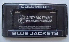 NHL Columbus Blue Jackets Black Laser License Plate Frame - $348.38 MXN