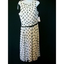 Jessica Howard Woman&#39;s Dress Black Polka Dots Fancy Dressy Belt Size 12 - £54.72 GBP