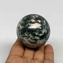 216.5g,2.1&quot;(54mm), Natural Moss Agate Sphere Ball Gemstone @India,B29413 - £20.45 GBP