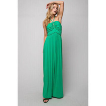 Off Shoulder Halter Dress   Sleeveless Backless Smocked Ruched Pleated Dress Gre - £57.54 GBP