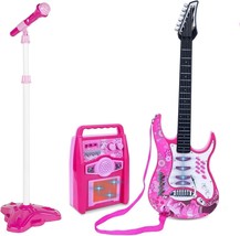 Willbebest Kids Karaoke Microphone Guitar Musical Set Kids Electric Guit... - $64.97