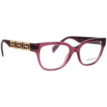 Versace Eyeglasses MOD. 3338 5209 Transparent Violet/Gold Square Italy 52-18 140 - £195.25 GBP