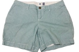 Old Navy Chino Shorts Womens  Size 2 Green White Check Gingham - £4.10 GBP