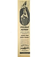 Pennzoil Motor Oil Double Action Flows Fast Stays Tough-1948 Vintage Pri... - $12.95