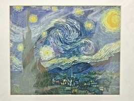 Van Gogh &quot;Starry Night&quot; 8.50&quot; x 10.50&quot; Matted Print Wall Art. - £3.95 GBP