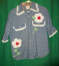 Vtg Northway Bazaar Dallas Texas Tx Diy Handy Craft Sewing Flower Shirt Blouse - £23.05 GBP