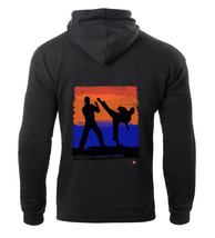 California Sunset Kickin HOODIE Sweatshirt black karate martial arts tae... - $49.95