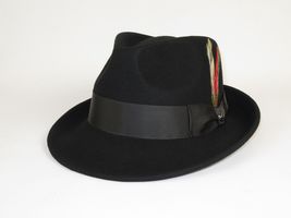Men BENTLY HEADWEAR Hat Australian Wool Pinch Front Fedora Hudson HU420 Black image 4