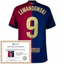 Robert Lewandowski 2024/25 Home Barcelona Jersey With His Signature +COA - £105.79 GBP