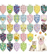 30 Pcs Spring Dog Bandanas Bulk Adjustable Dog Scarves Triangle Bibs Flo... - £38.28 GBP