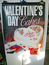 Vintage 1998 DAIRY QUEEN VALENTINES CAKES Poster 31&quot; x 44&quot; Ice Cream-Bli... - $29.95