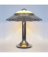Orig. Art Deco Desk Lamp &quot;SILVER UMBRELLA&quot; Banker Lamp Chrome 1930 - €855,73 EUR
