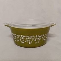 Pyrex Spring Blossom 474 Green Casserole Dish With Lid NICE 1.5 Quart Liter - $42.95