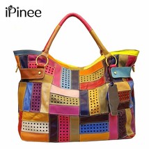 iPinee Designer Leather Handbags High Quality Large Striped Bag Bolsa Feminina W - £89.77 GBP